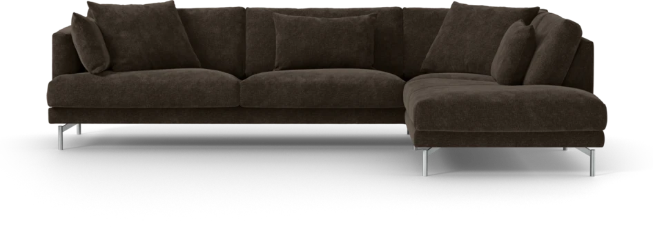 Harper - 3-sits soffa med divan höger - Brun
