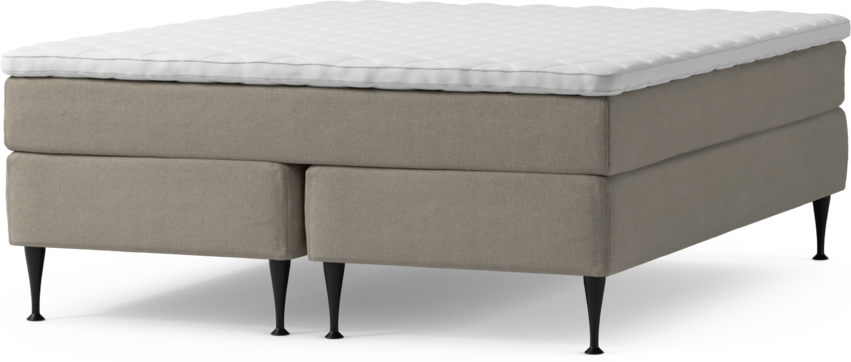 Delux Sense - Kontinentalsäng, dubbelsäng med bäddmadrass och sängben - Beige