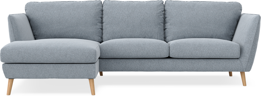 Madison Lux - 2-sits soffa med schäslong vänster - Blå