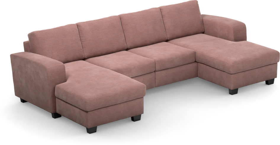 Friday - 2-sits soffa med två schäslonger - Rosa