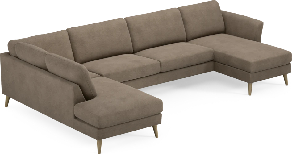 Bridge - 3-sits soffa med divan vänster och schäslong höger - Brun