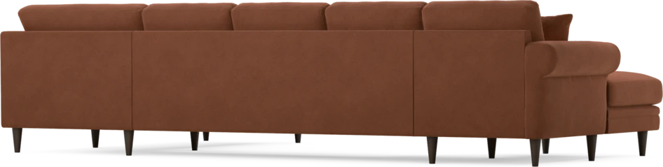 Eden - 3-sits soffa med schäslong vänster och divan höger - Orange