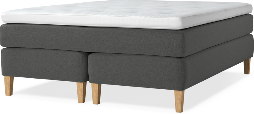 Delux Sense - Kontinentalsäng, dubbelsäng med bäddmadrass - Grå