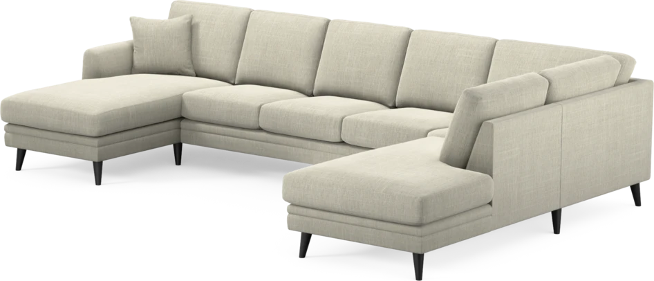 Eden - 3-sits soffa med schäslong vänster och divan höger - Beige
