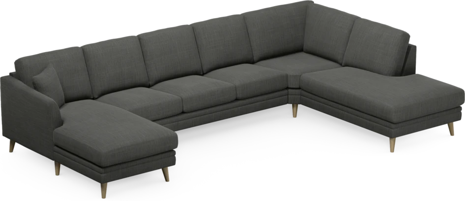 Eden - 3-sits soffa med schäslong vänster och divan höger - Grå