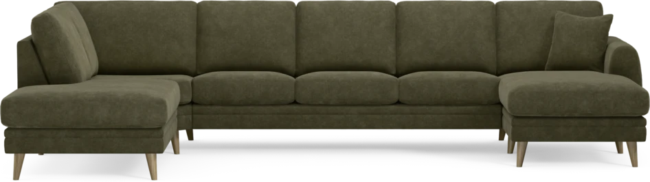 Eden - 3-sits soffa med divan vänster och schäslong höger - Grön
