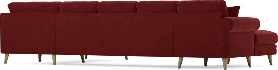 Eden - 3-sits soffa med schäslong vänster och divan höger - Röd