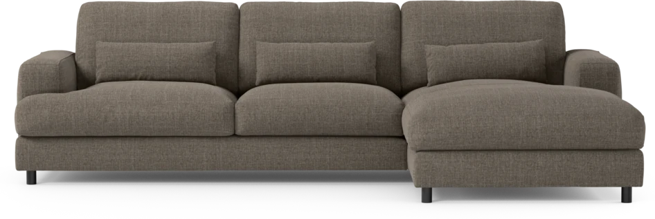 Noma - 3-sits soffa med schäslong höger - Brun