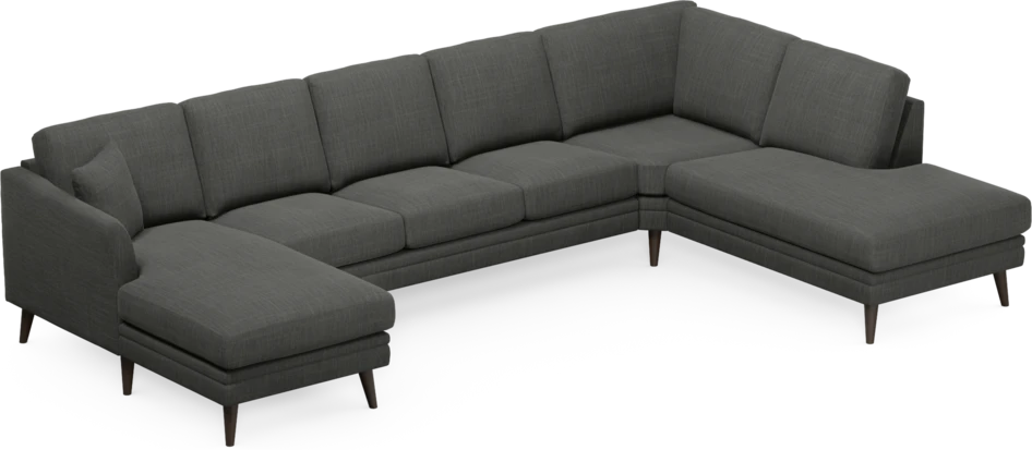 Eden - 3-sits soffa med schäslong vänster och divan höger - Grå