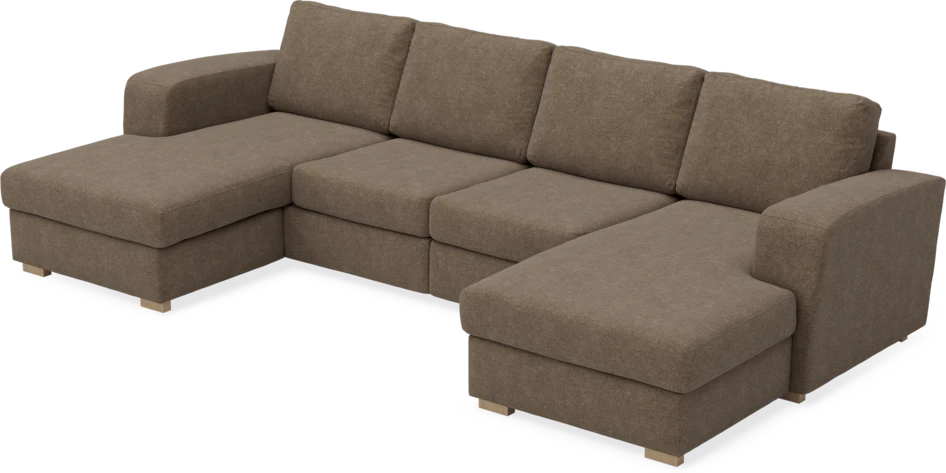 Friday - 2-sits soffa med två schäslonger - Brun