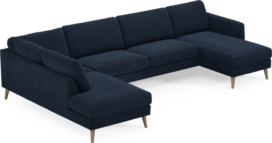 Bridge - 3-sits soffa med divan vänster och schäslong höger - Blå
