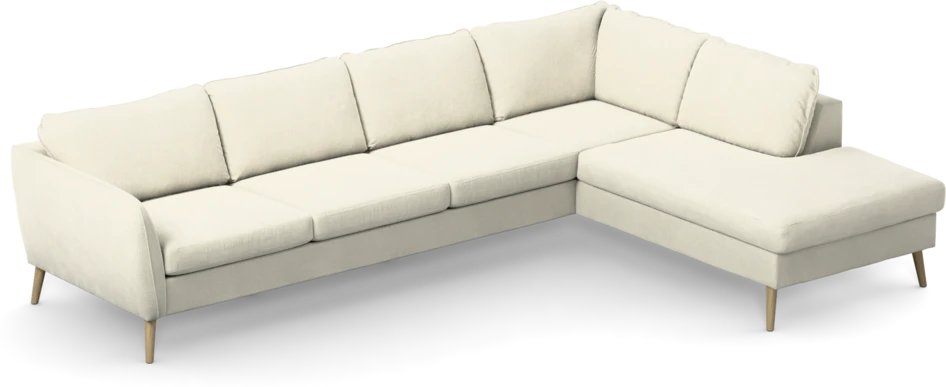County - 3-sits soffa med divan höger - Vit