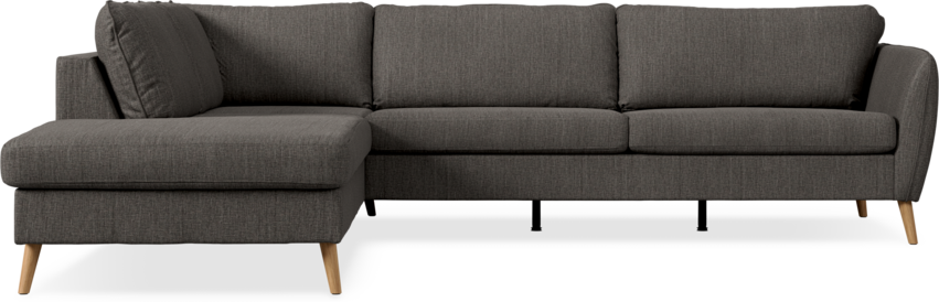 County - 2,5-sits soffa med divan vänster - Brun