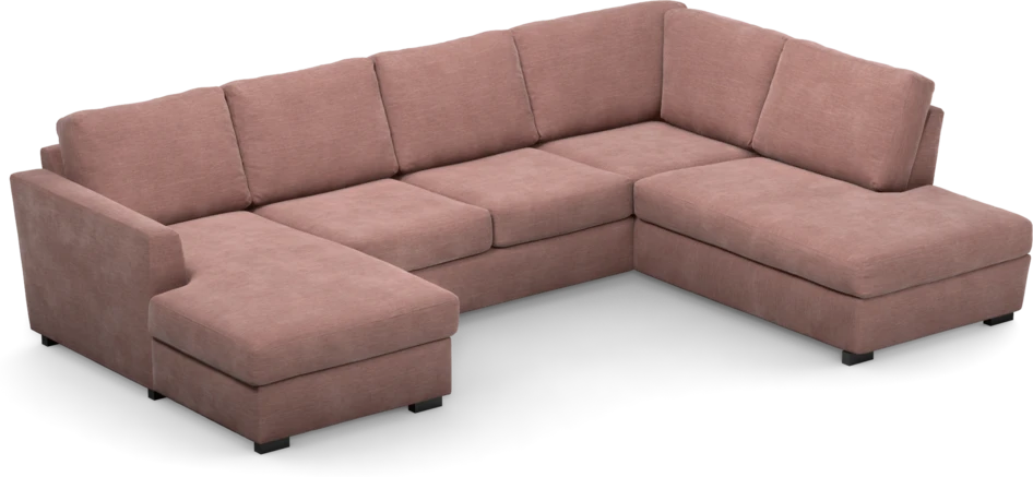 Friday - 3-sits soffa med schäslong vänster och divan höger - Rosa