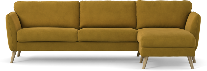 Bridge - 3-sits soffa med schäslong höger - Gul