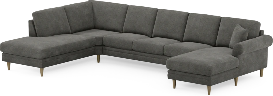 Eden - 3-sits soffa med divan vänster och schäslong höger - Grå
