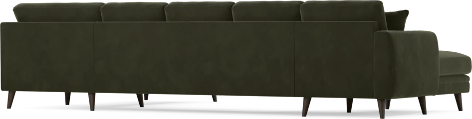 Eden - 3-sits soffa med schäslong vänster och divan höger - Grön