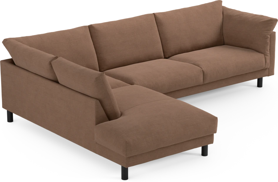 Cherrie - 3-sits soffa med divan vänster, fast klädsel - Orange