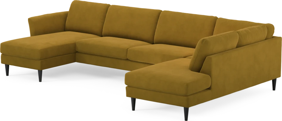 Bridge - 3-sits soffa med schäslong vänster och divan höger - Gul