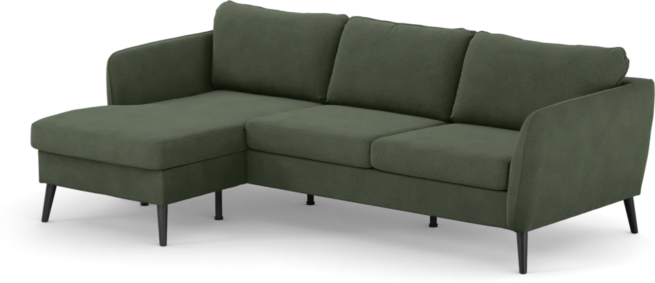 County - 3-sits soffa med flyttbar schäslong - Grön