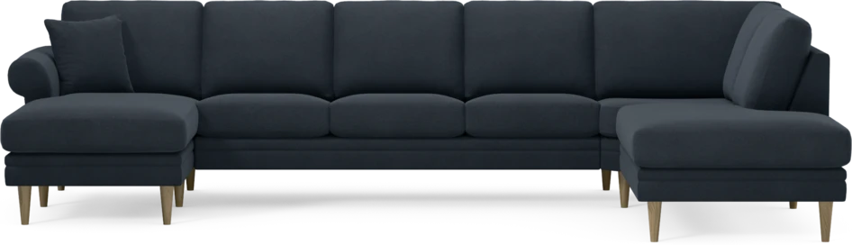 Eden - 3-sits soffa med schäslong vänster och divan höger - Blå