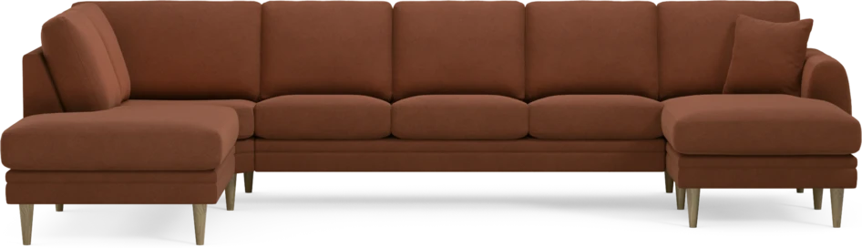 Eden - 3-sits soffa med divan vänster och schäslong höger - Orange