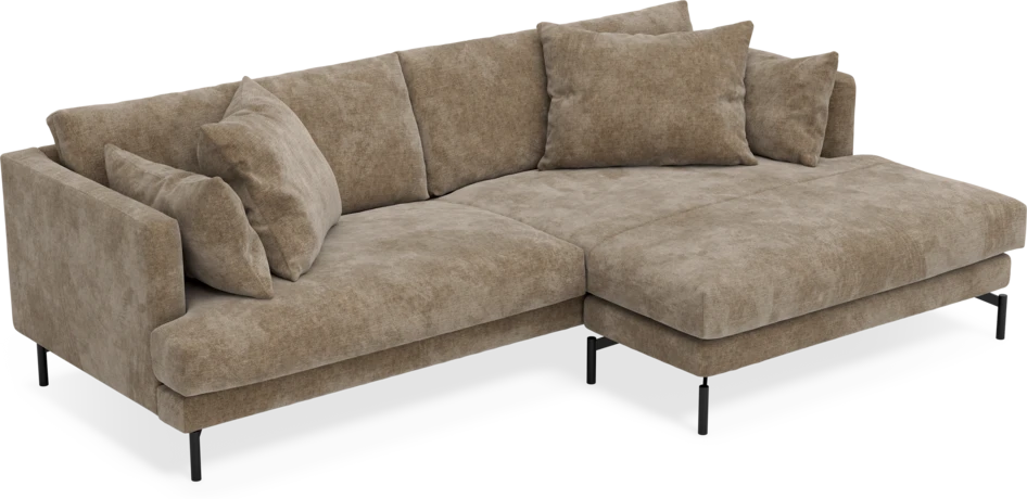 Harper - 4-sits med schäslong XL höger - Brun