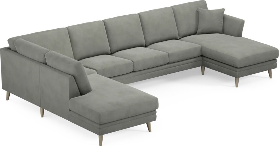 Eden - 3-sits soffa med divan vänster och schäslong höger - Grå