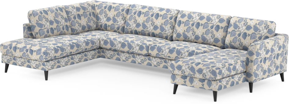 Bridge - 3-sits soffa med divan vänster och schäslong höger - Blå