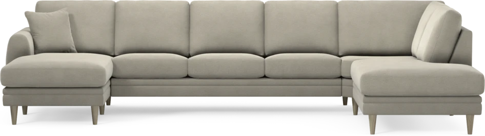Eden - 3-sits soffa med schäslong vänster och divan höger - Brun