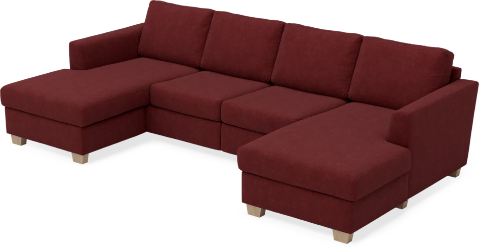 Friday - 2-sits soffa med två schäslonger - Rosa