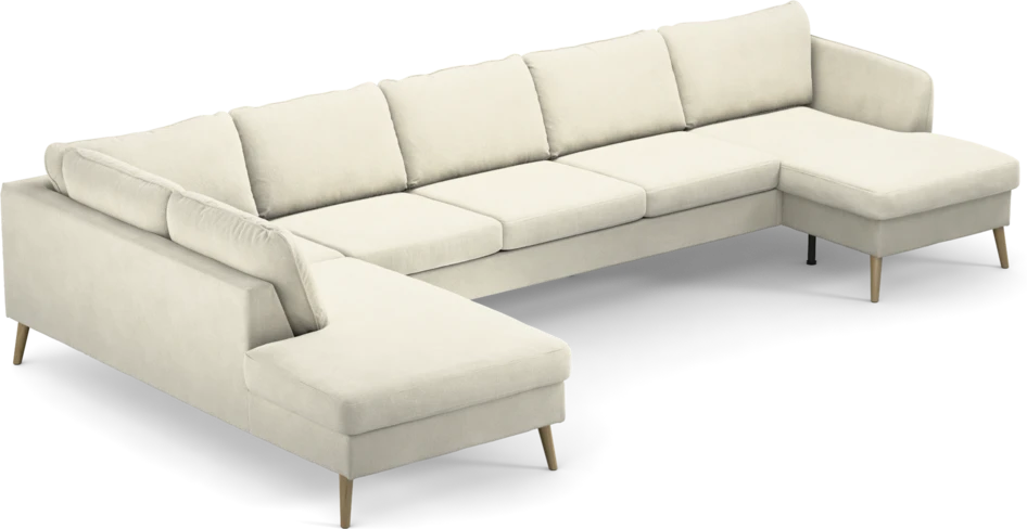 County - 4-sits soffa med divan vänster och schäslong höger - Vit