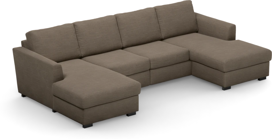 Friday - 2-sits soffa med två schäslonger - Brun