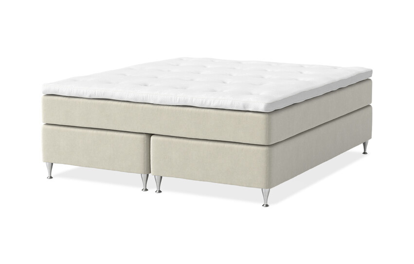 Sleep Delux - Kontinentalsäng, dubbelsäng med bäddmadrass Dream Delux vit - Beige