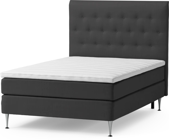 Roma Family, Kontinentalsäng, enkelsäng med bäddmadrass och sänggavel pikerad, B 105-140