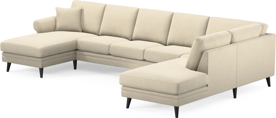 Eden - 3-sits soffa med schäslong vänster och divan höger - Beige