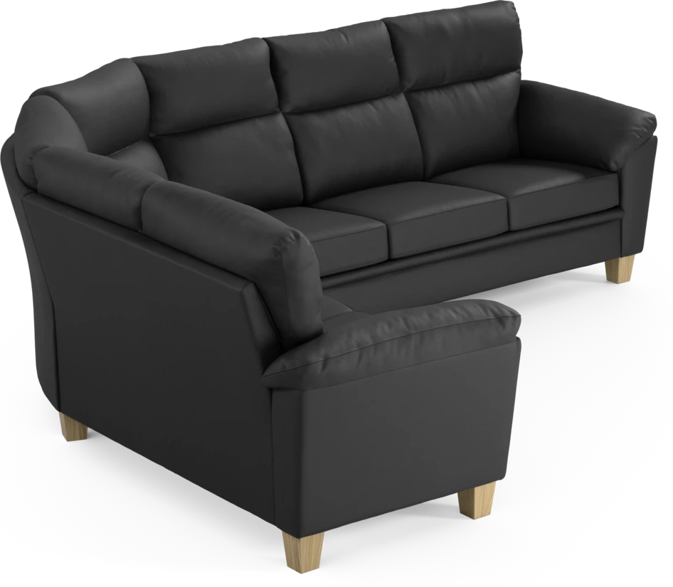 Tage - Hörnsoffa, 2+3-sits - Svart