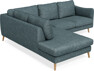 Madison - 2-sits soffa med divan vänster - Turkos