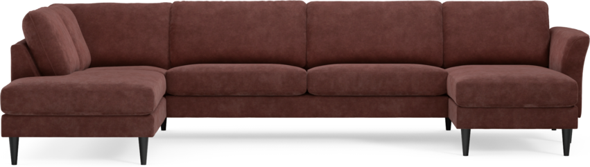 Bridge - 3-sits soffa med divan vänster och schäslong höger - Röd