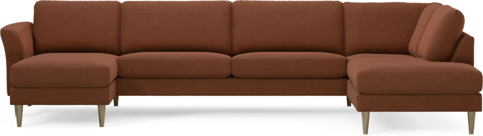 Bridge - 3-sits soffa med schäslong vänster och divan höger - Orange