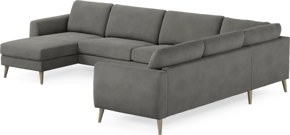 Bridge - Hörnsoffa, 3+2-sits med schäslong vänster - Grå