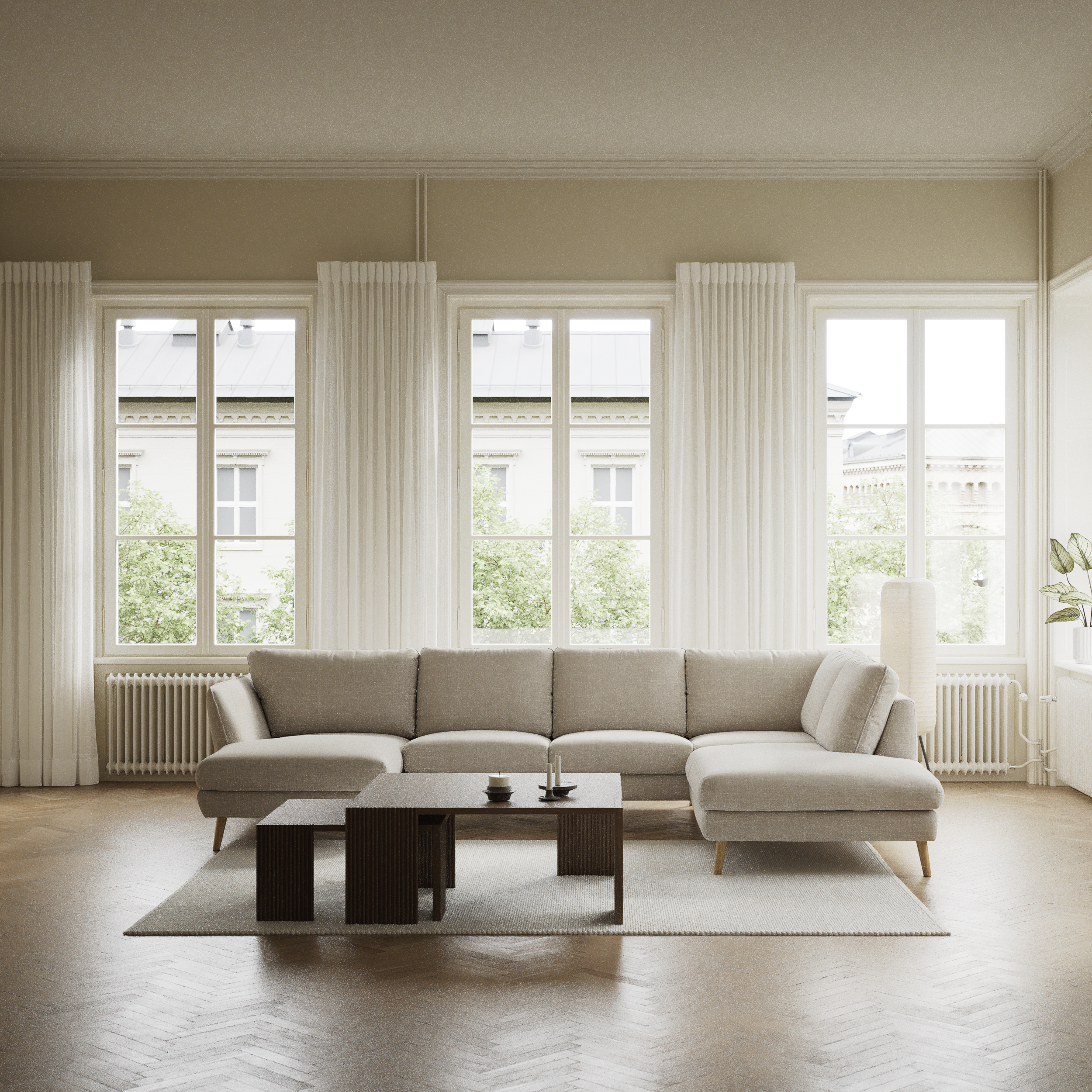 Madison, 2-sits soffa med schäslong vänster och divan höger