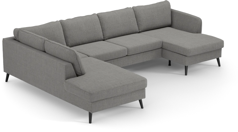 County - 3-sits soffa med divan vänster och schäslong höger - Grå