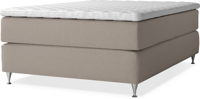 Delux Exclusive - Kontinentalsäng, enkelsäng 140 cm med bäddmadrass - Beige