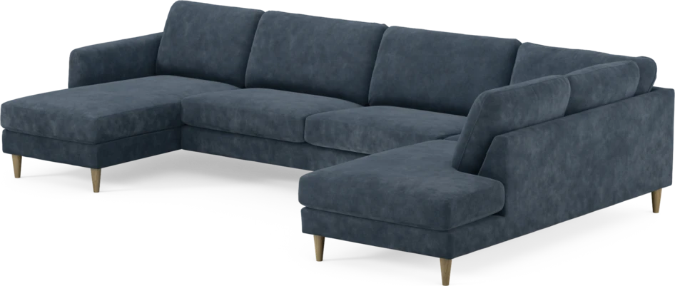 Bridge - 3-sits soffa med schäslong vänster och divan höger - Blå