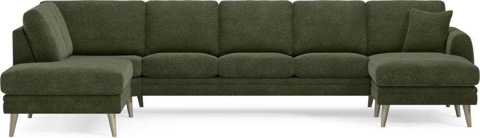 Eden - 3-sits soffa med divan vänster och schäslong höger - Grön