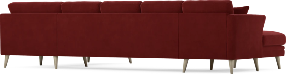 Eden - 3-sits soffa med schäslong vänster och divan höger - Röd