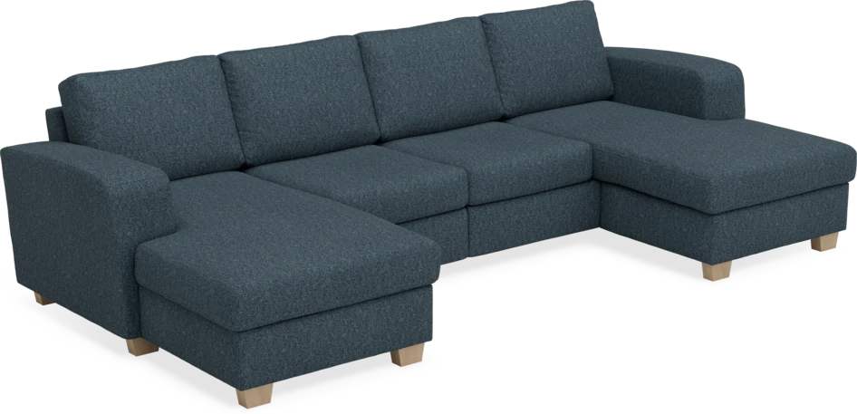 Friday - 2-sits soffa med två schäslonger - Blå