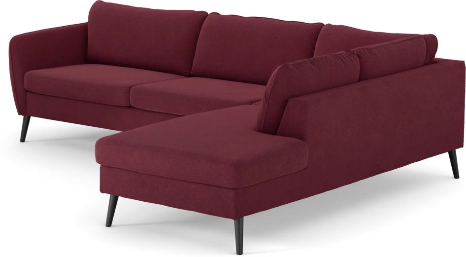 County - 2,5-sits soffa med divan höger - Röd