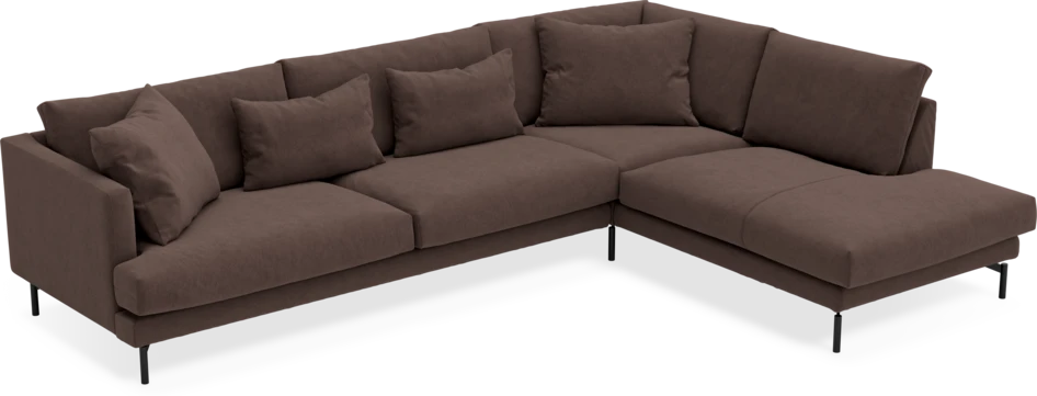Harper - 3-sits soffa med divan höger - Brun